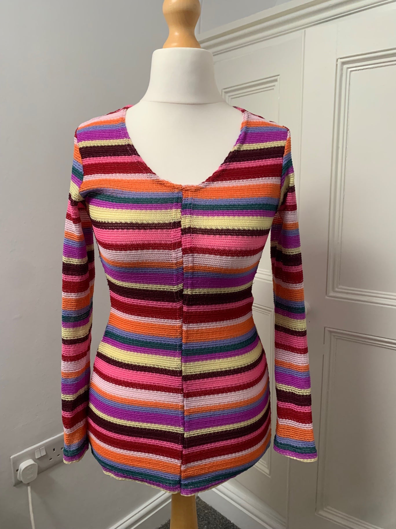 vintage multicoloured knit striped jumper 