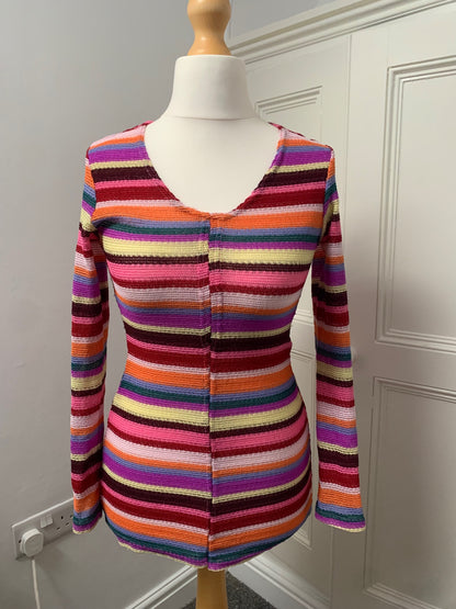 vintage multicoloured knit striped jumper 