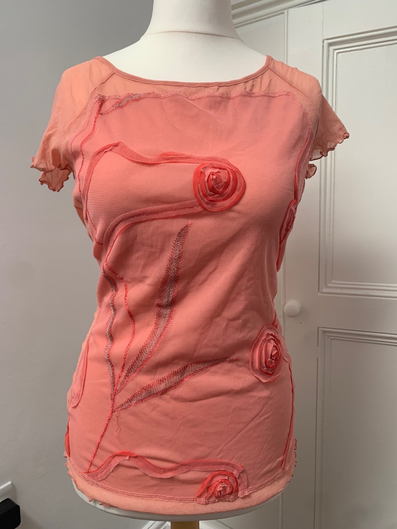 vintage promod rose mesh top 