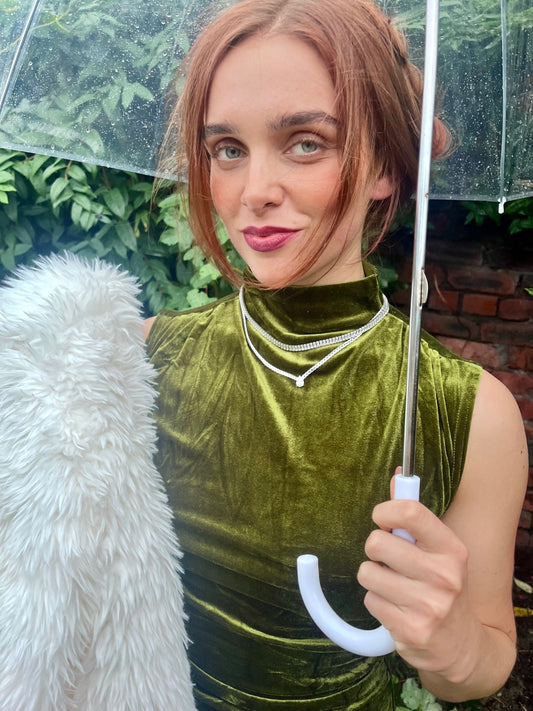 Silver Crystal Tennis Necklace