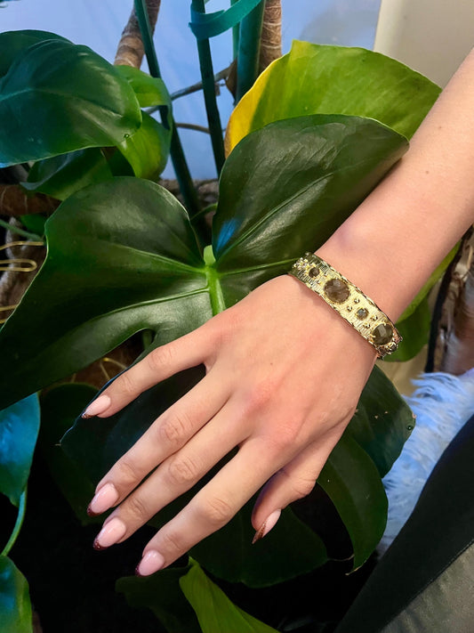 Temple Cuff Bracelet – Labradorite & Molten Gold | The Moon Coven