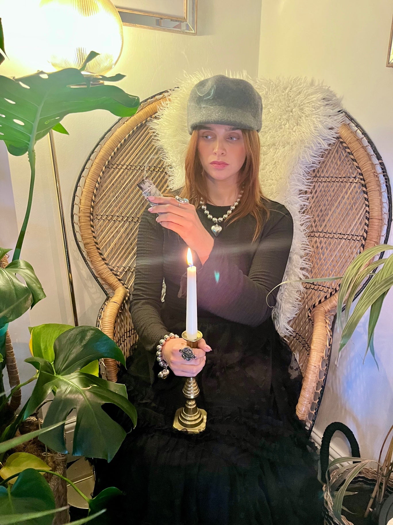 Grey Wool Baker Boy Hat Cap