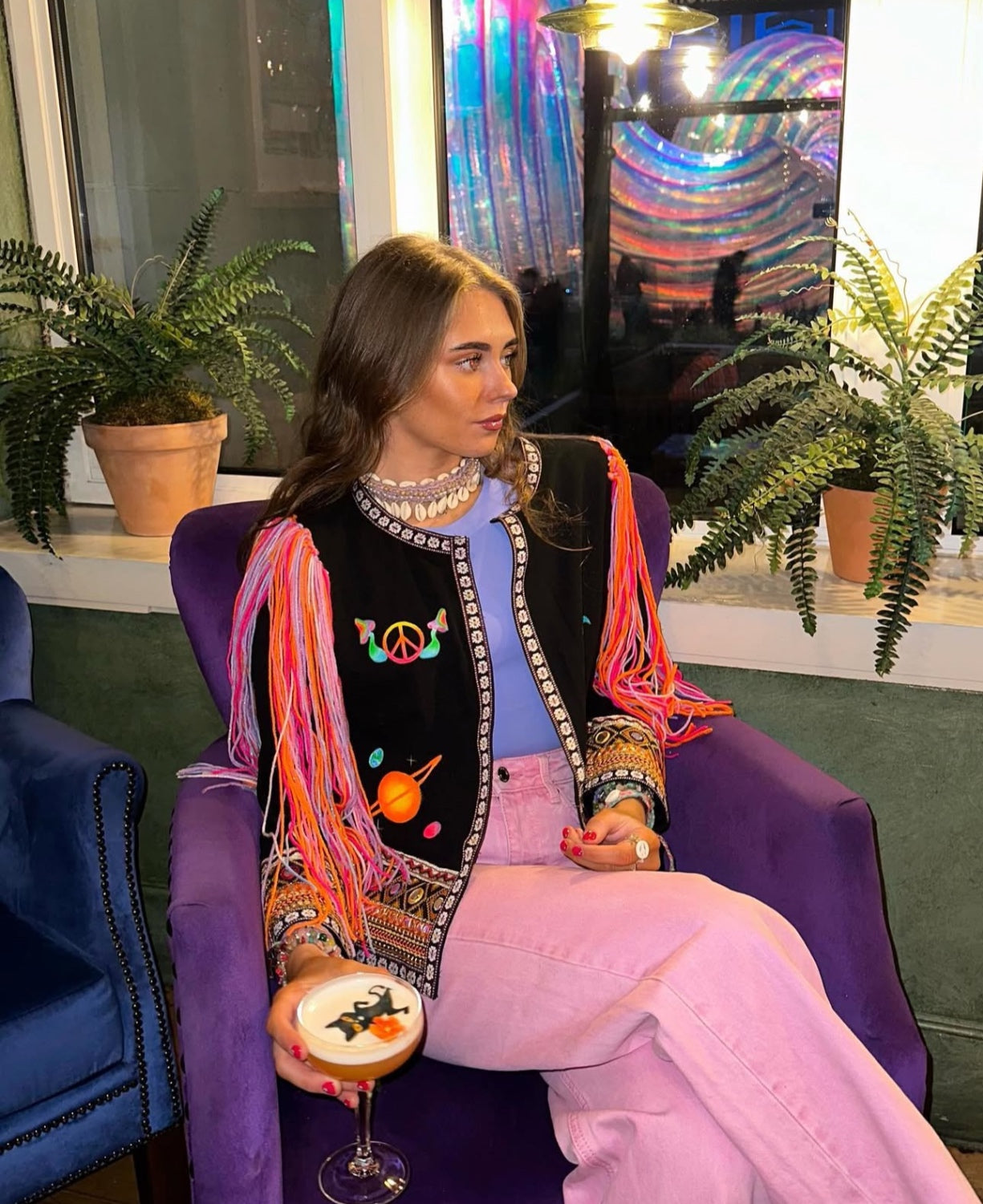 One of a kind jacket “LIVE YOUR LIFE BE FREE”🌈