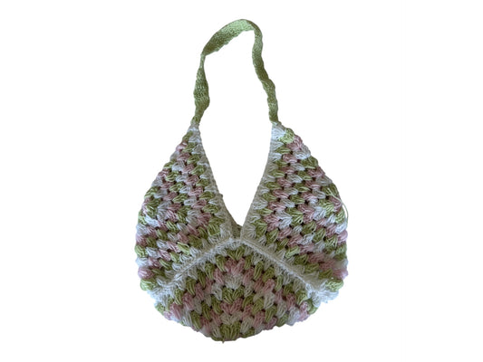 Handmade strawberry matcha theme granny square bag 