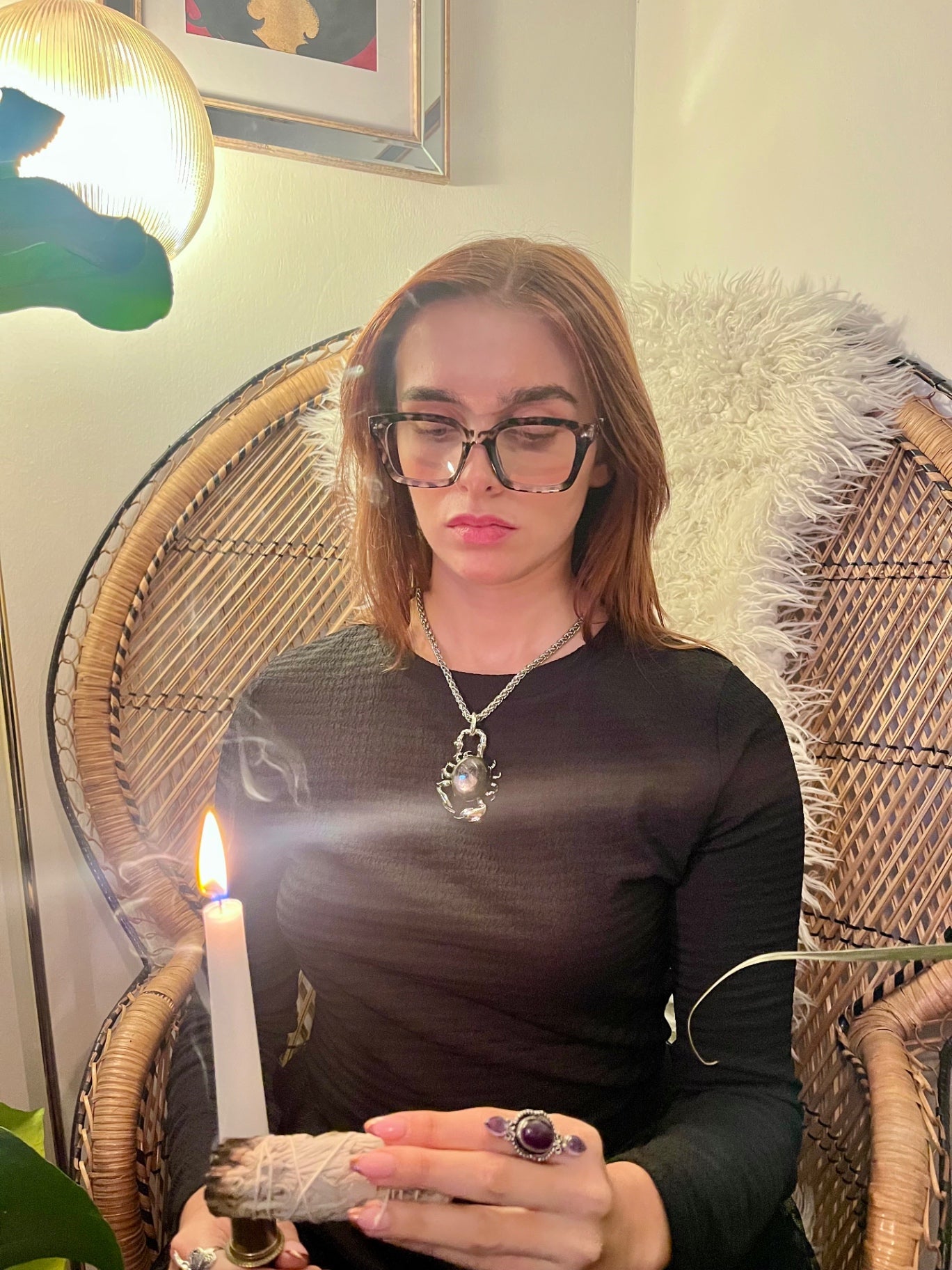 Scorpio Transformation Amulet Necklace — Labradorite Scorpion Pendant on Silver Chain