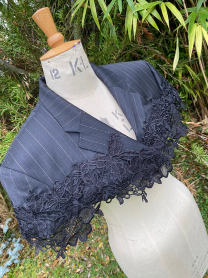 Lace cut cape
