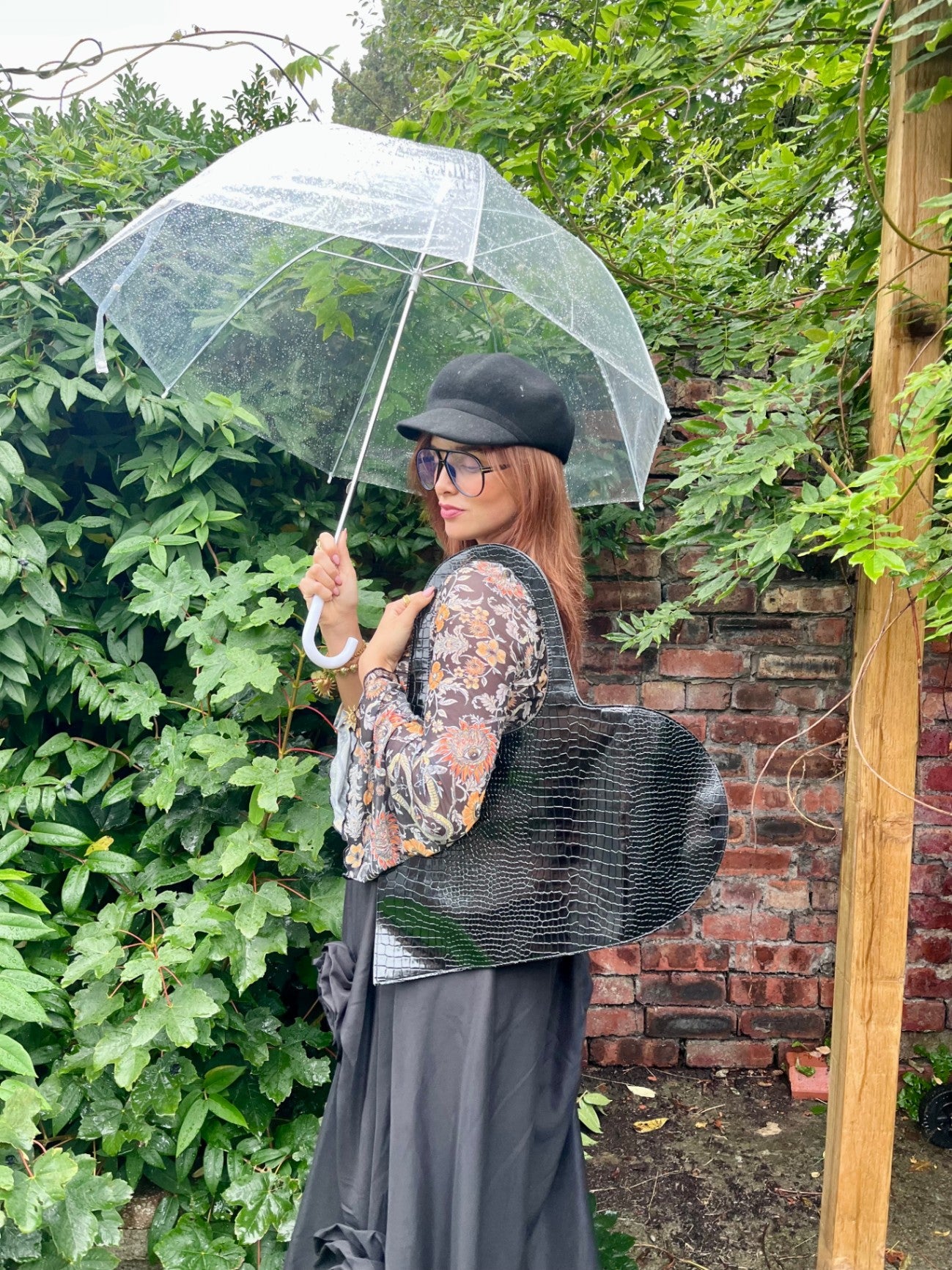 Heart  Croc faux Leather bag