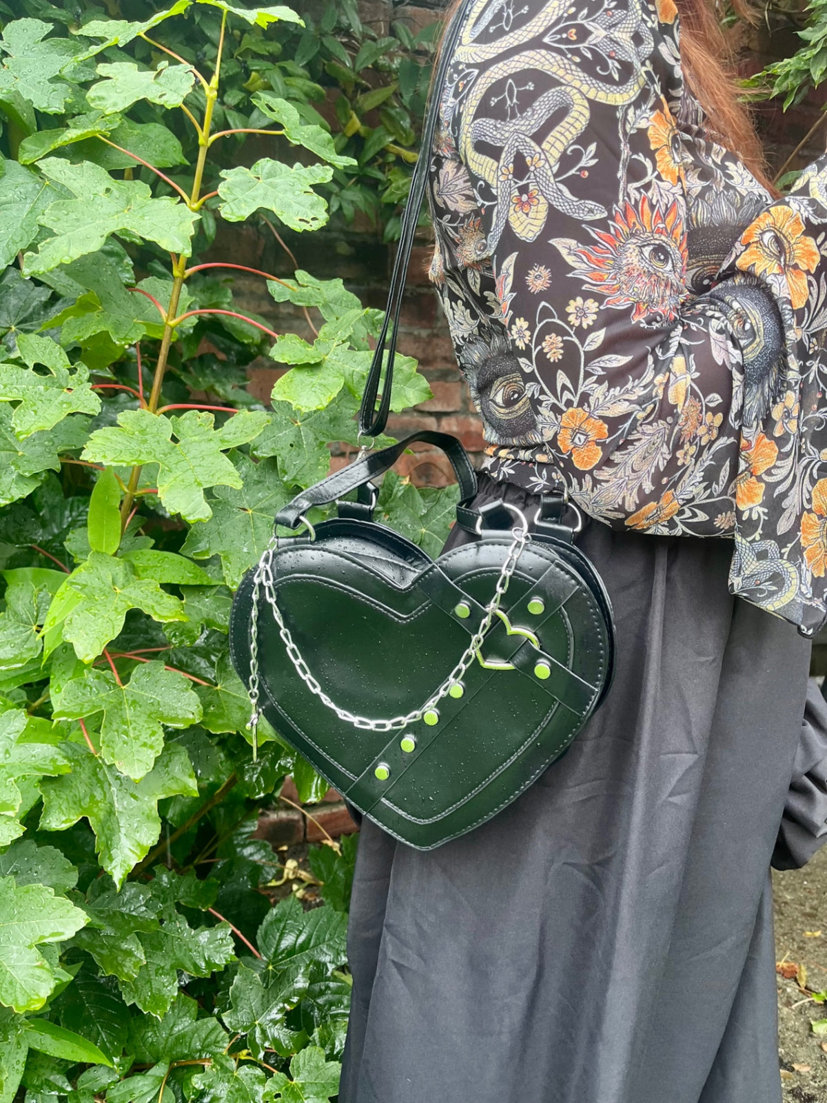 Black Heart Cross Bag