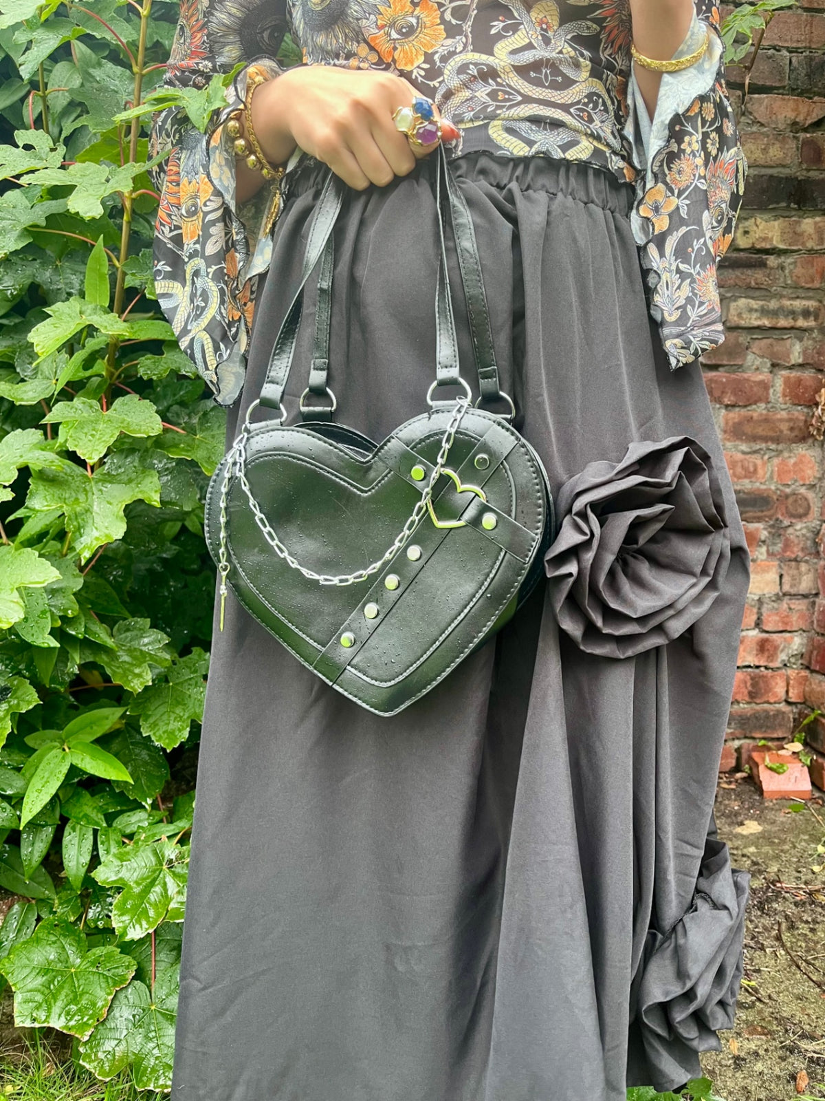 Black Heart Cross Bag