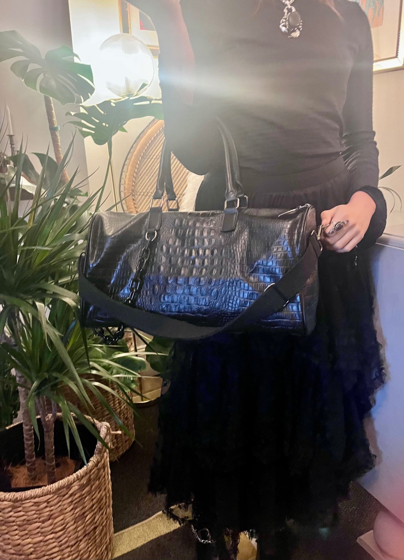 Black Croc Hold-all 
