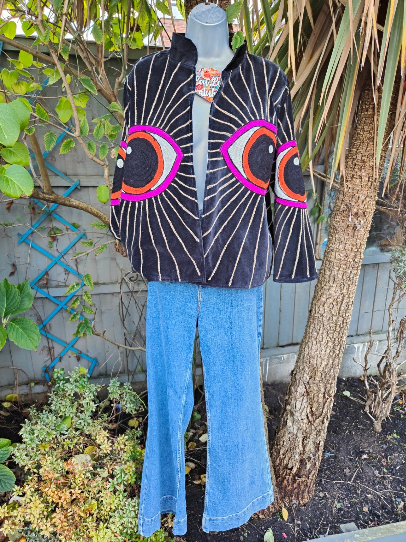 Wanderlust evil eye protection jacket -Black