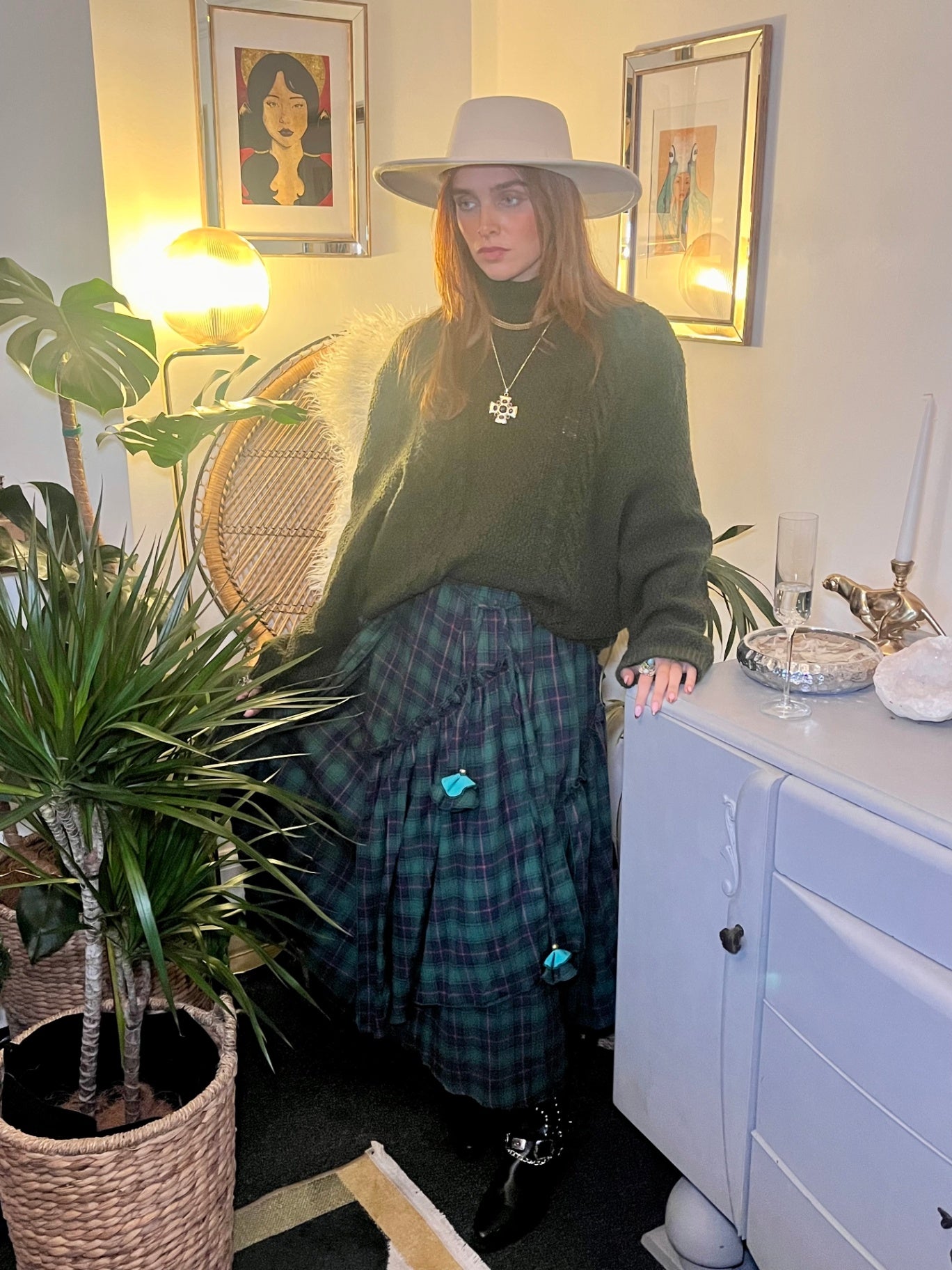 Beige Western Flat Top Hat Adjustable