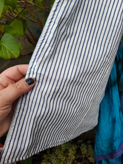 Wanderlust evil eye protection velvet jacket -light blue grey 