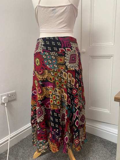boho colourful ruby rd skirt