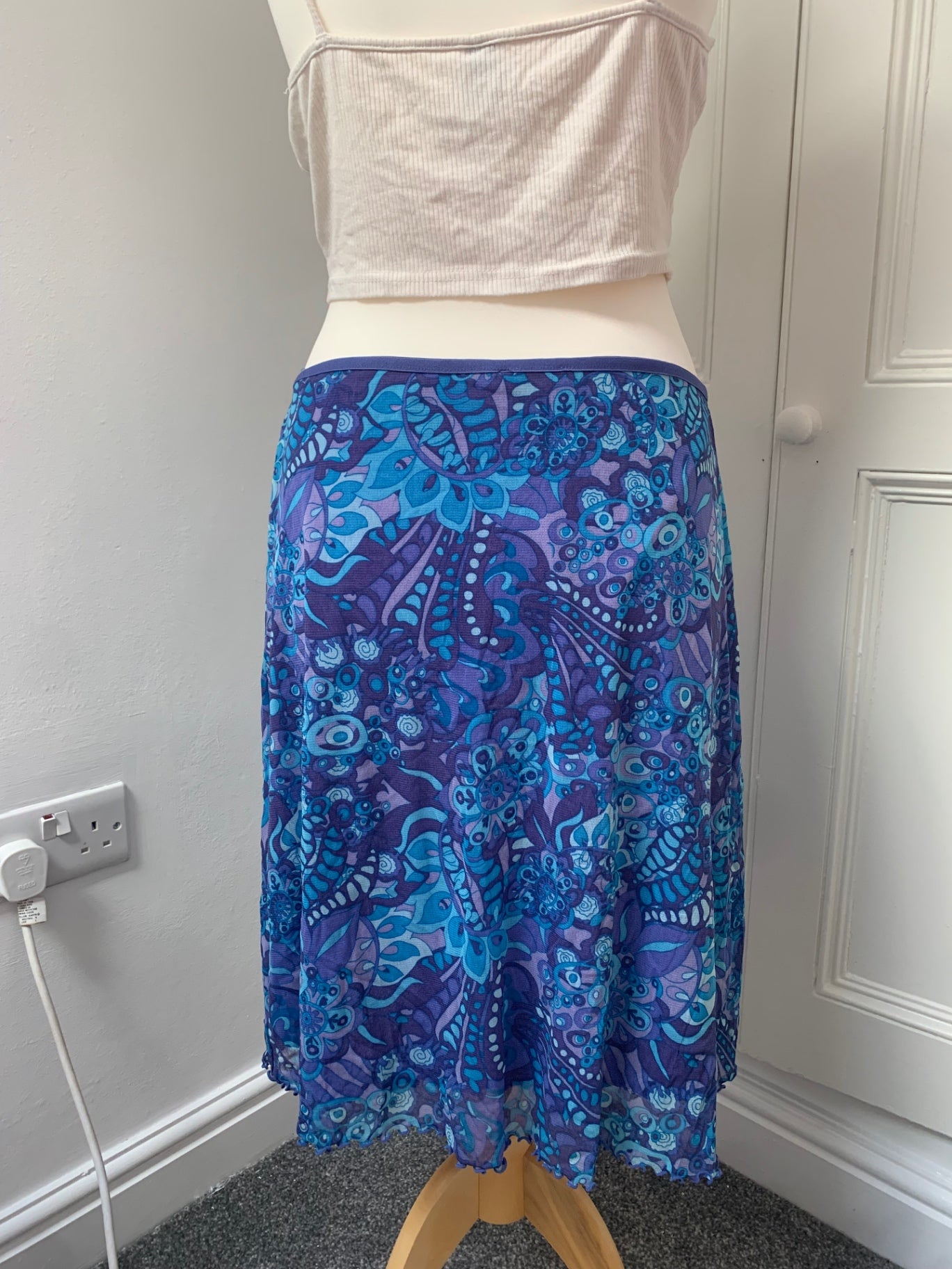 blue & purple paisley skirt