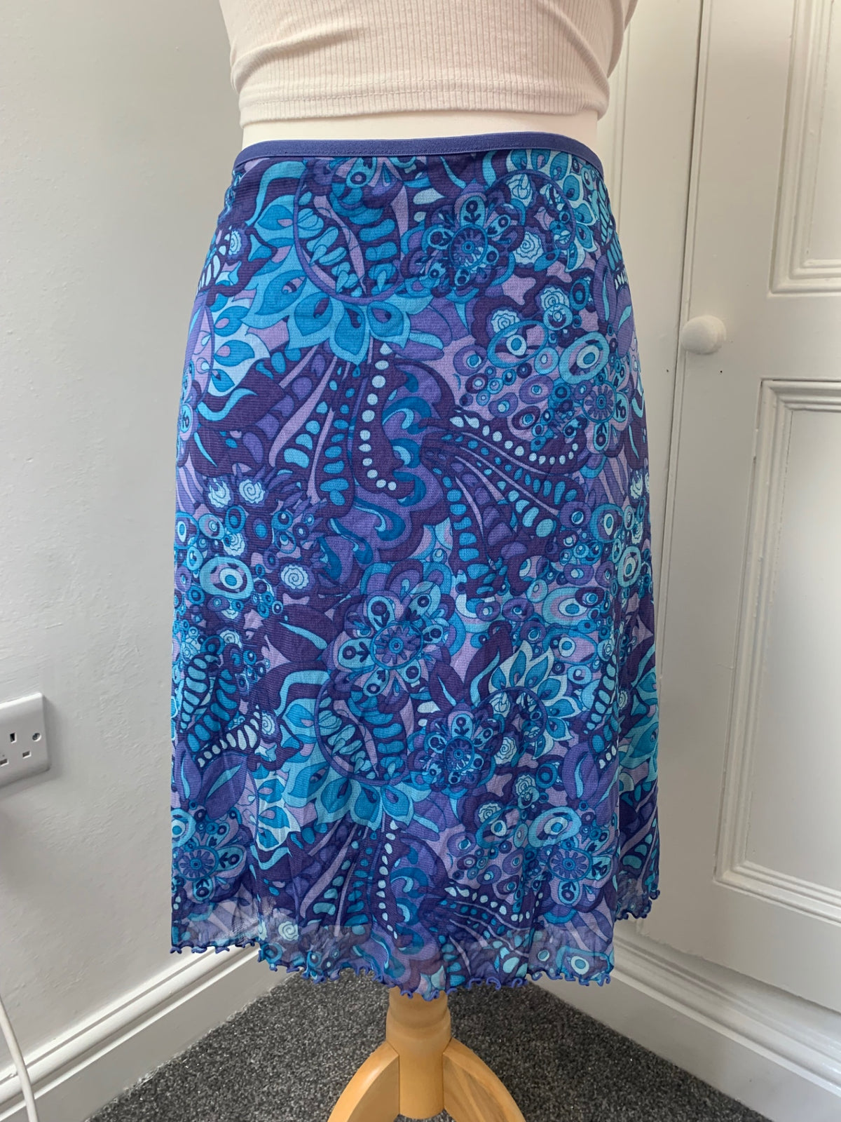 blue & purple paisley skirt