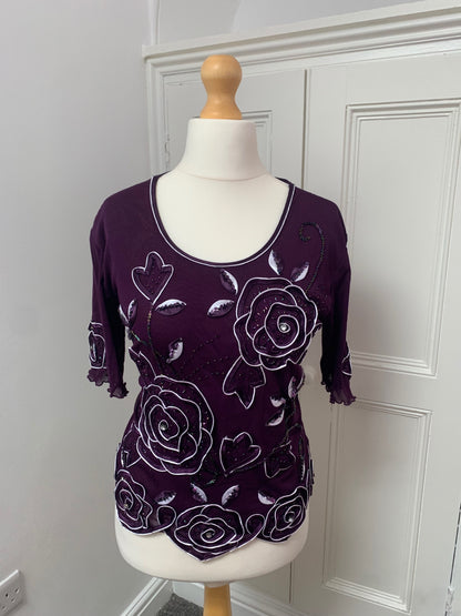 purple floral detail top