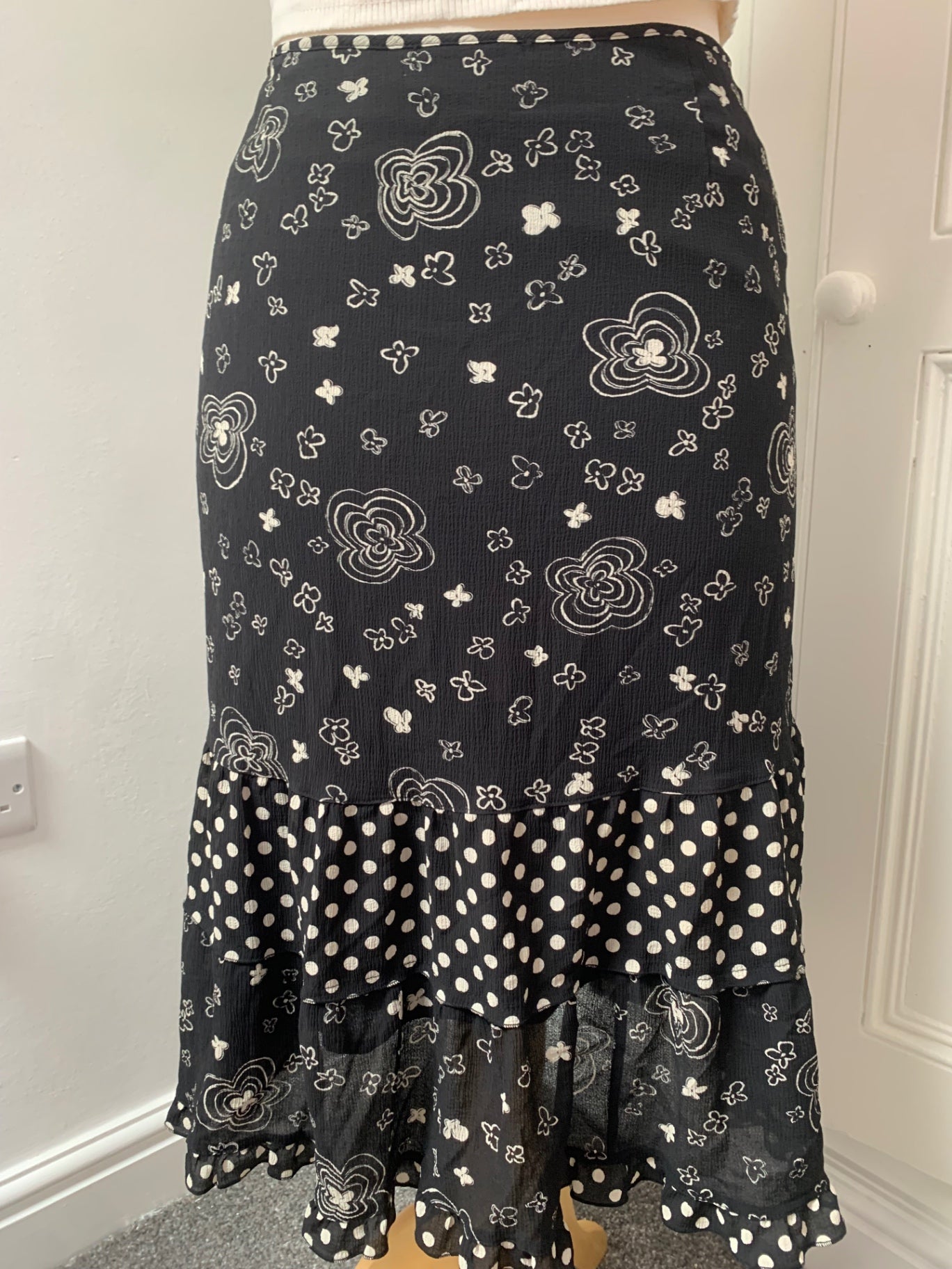gerard darel black & white skirt