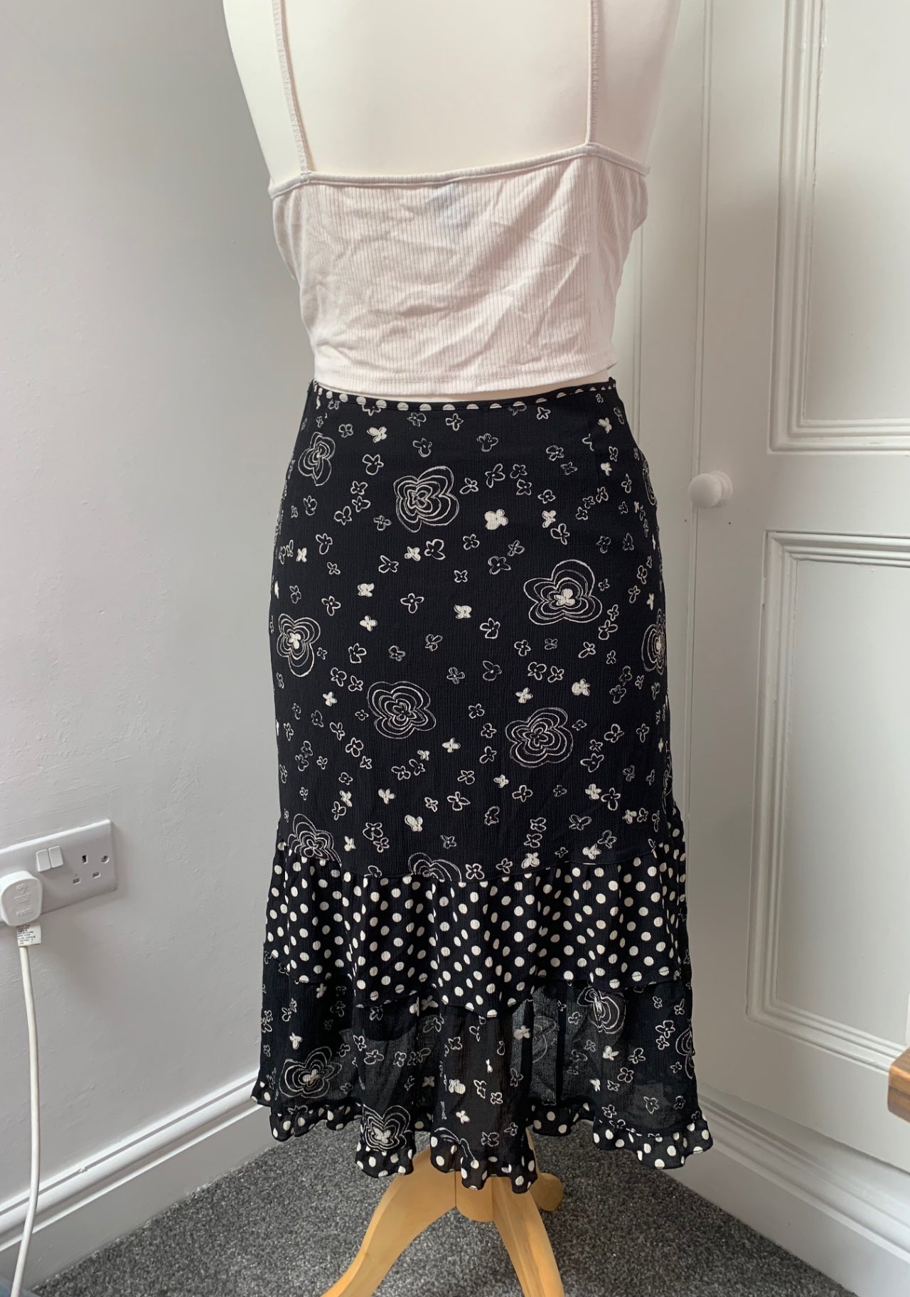 gerard darel black & white skirt