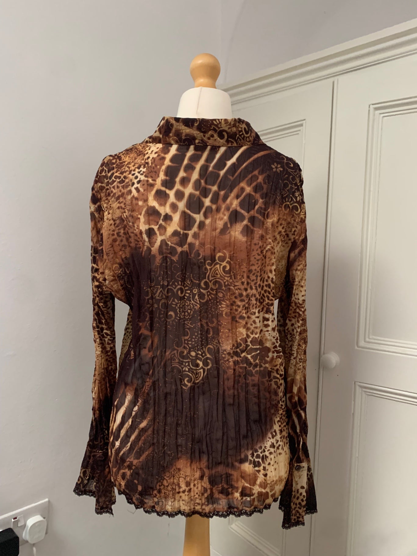 vintage animal print notations shirt