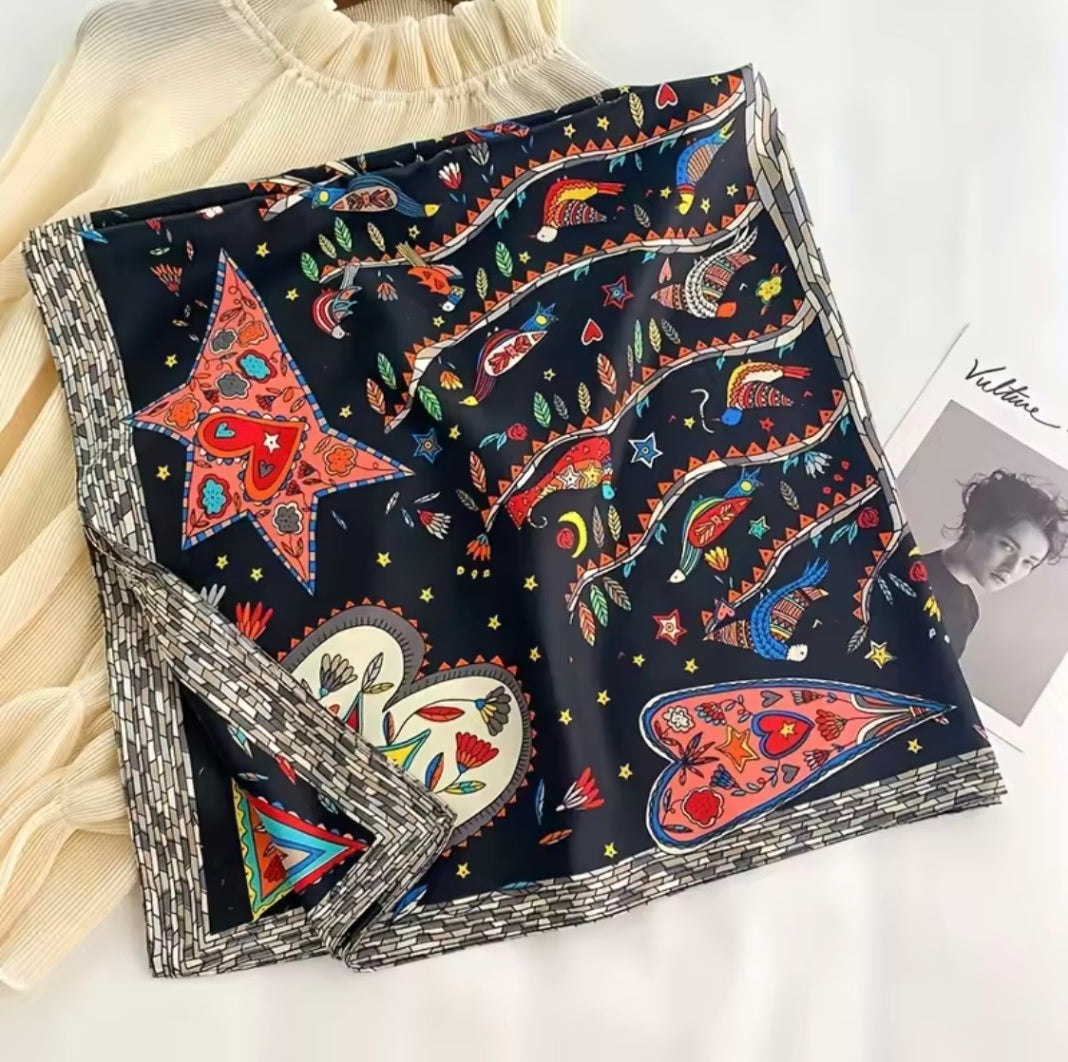 Black Love Heart Scarf