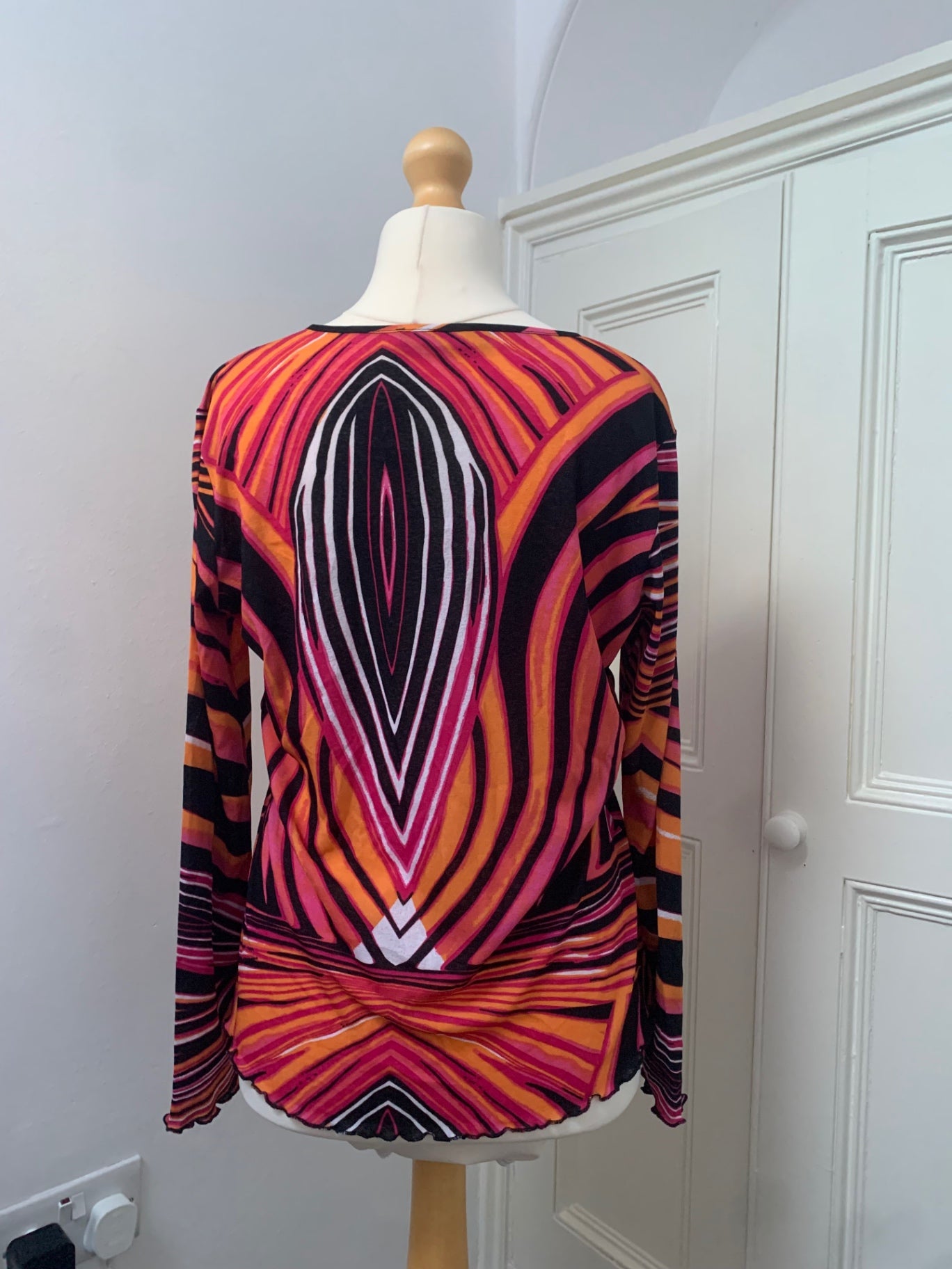 geometric double zip top