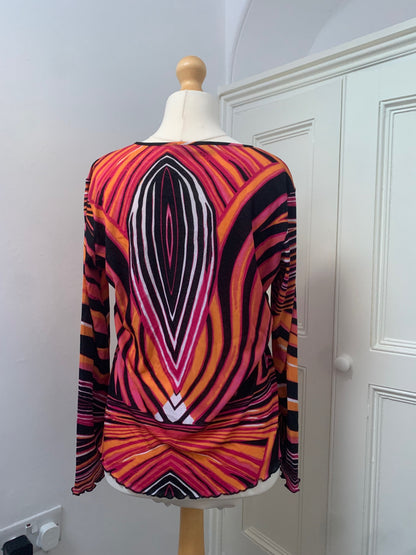 geometric double zip top