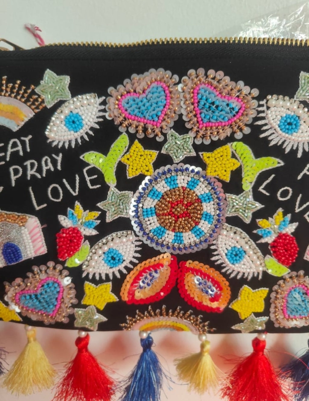 Eat pray love beaded bag and matching headband