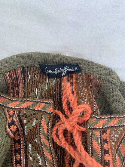 green embroidered knit jumper