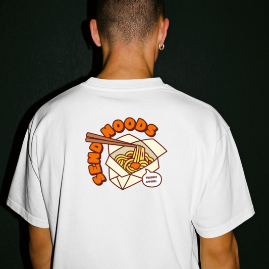 Send noods white tee 
