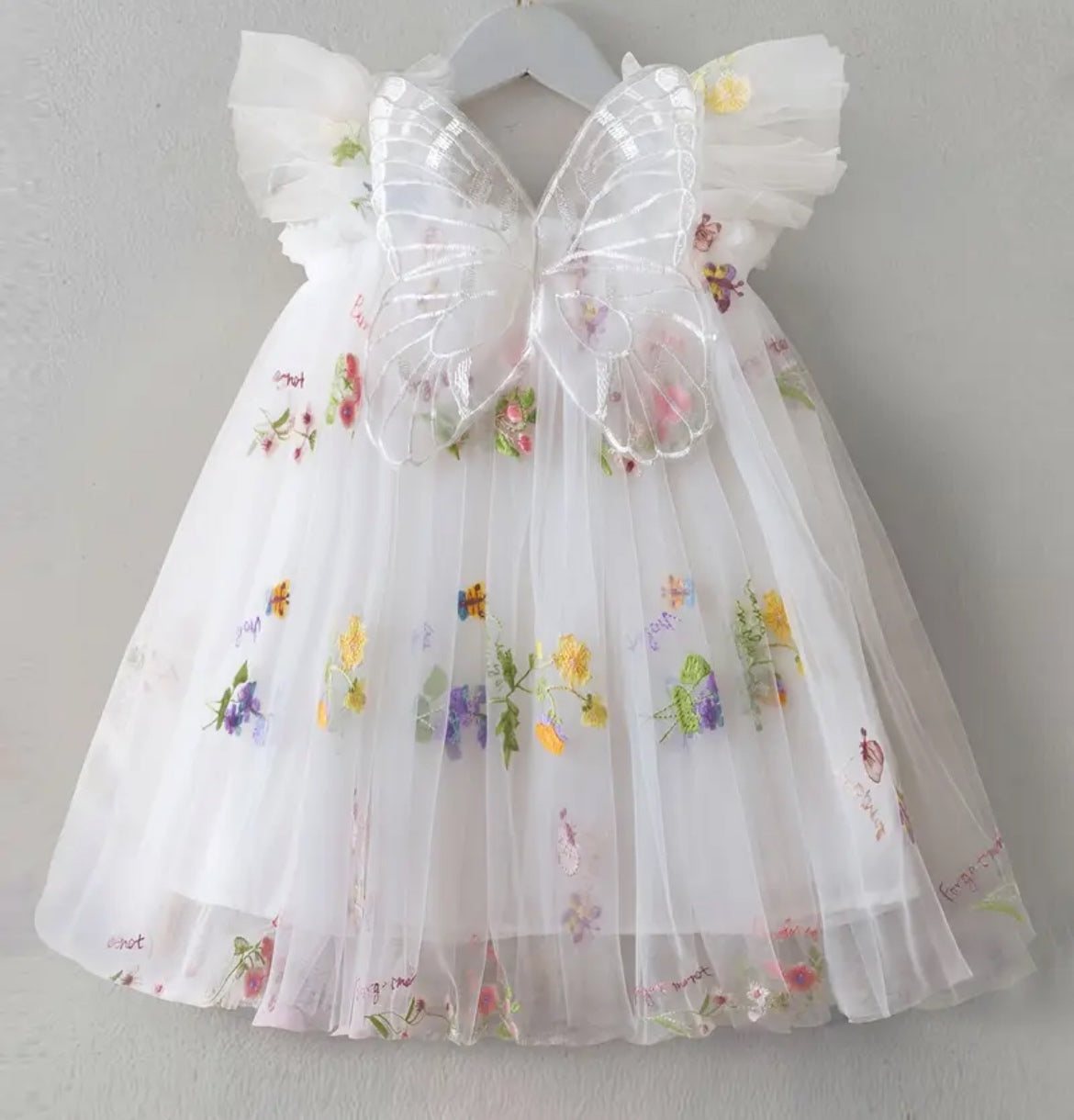 1-2yrs White Winged Dress