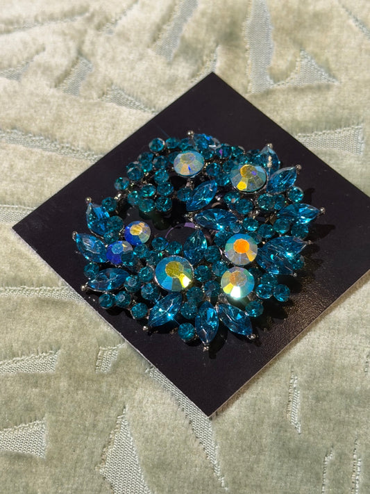 Blue Moon Crystal Brooch