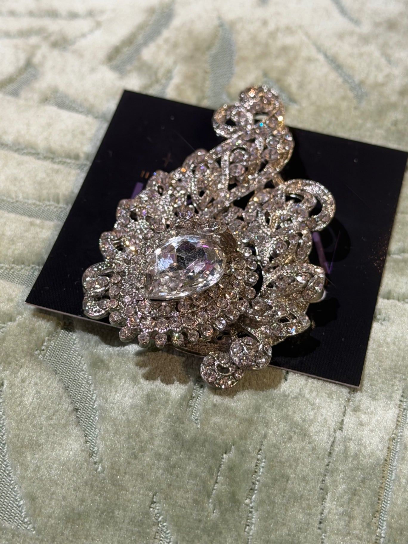 Silver Crystal brooch 