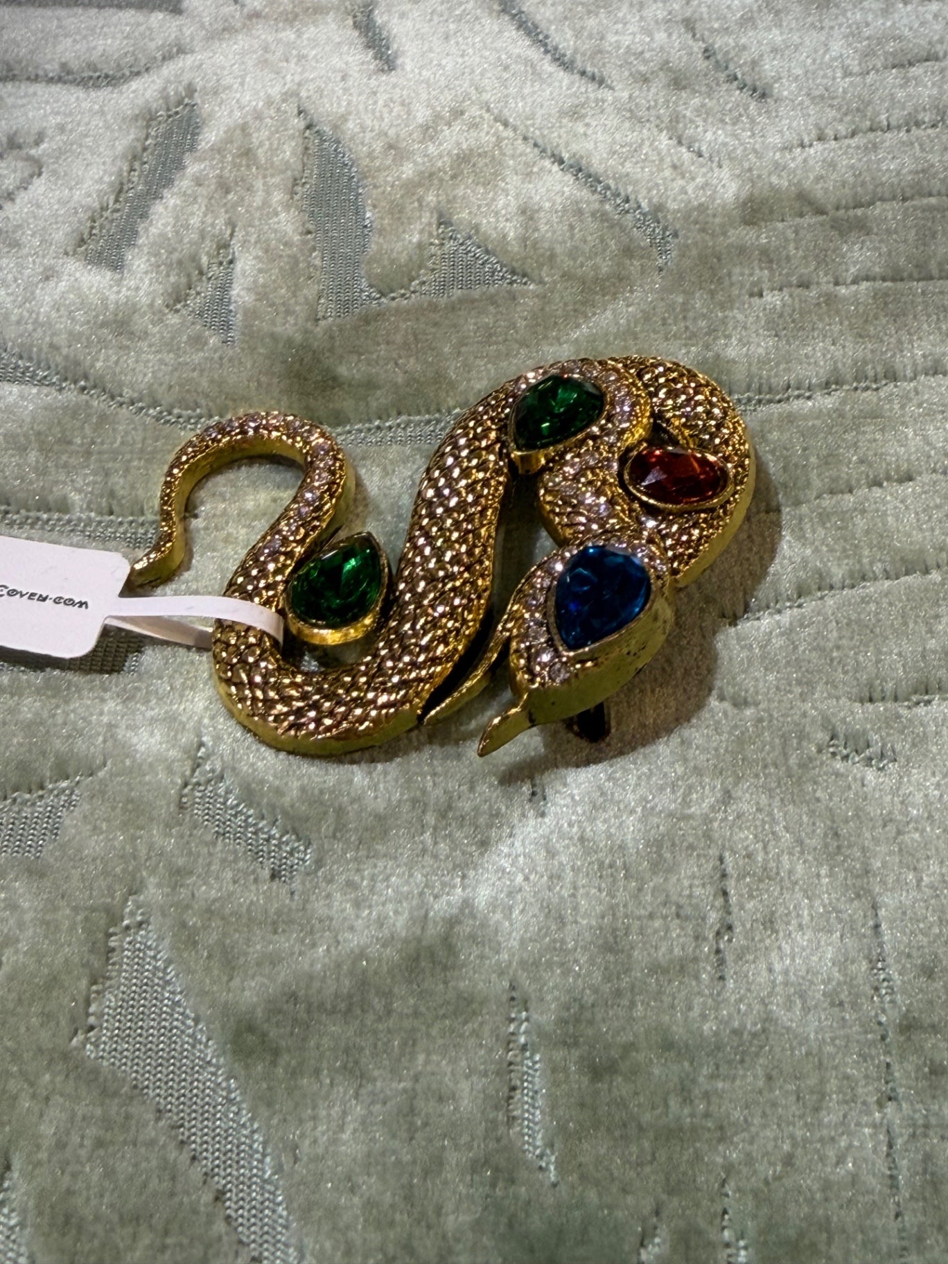 Gold Snake multi jewel brooch