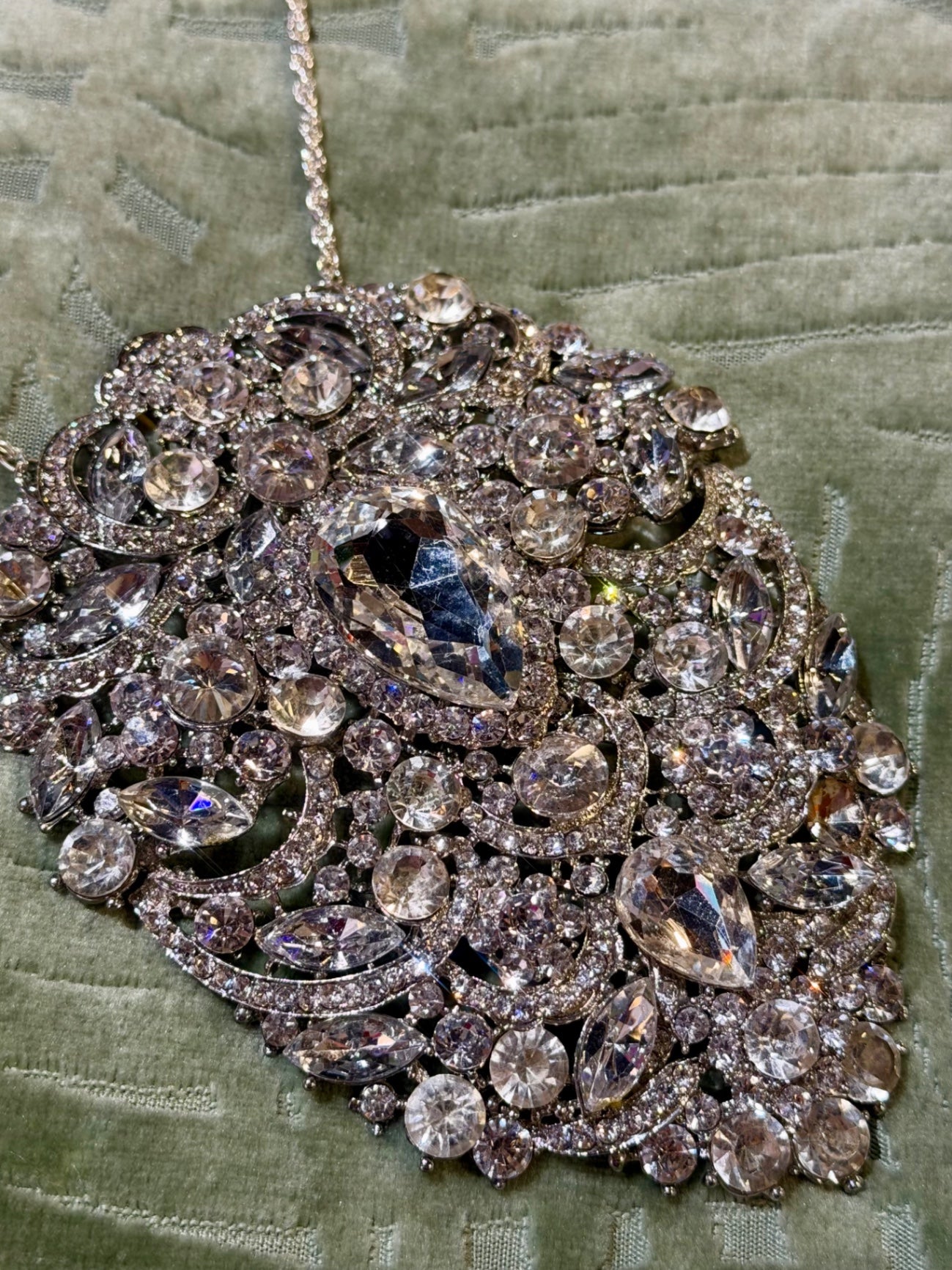 Silver Austrian Crystal Necklace 