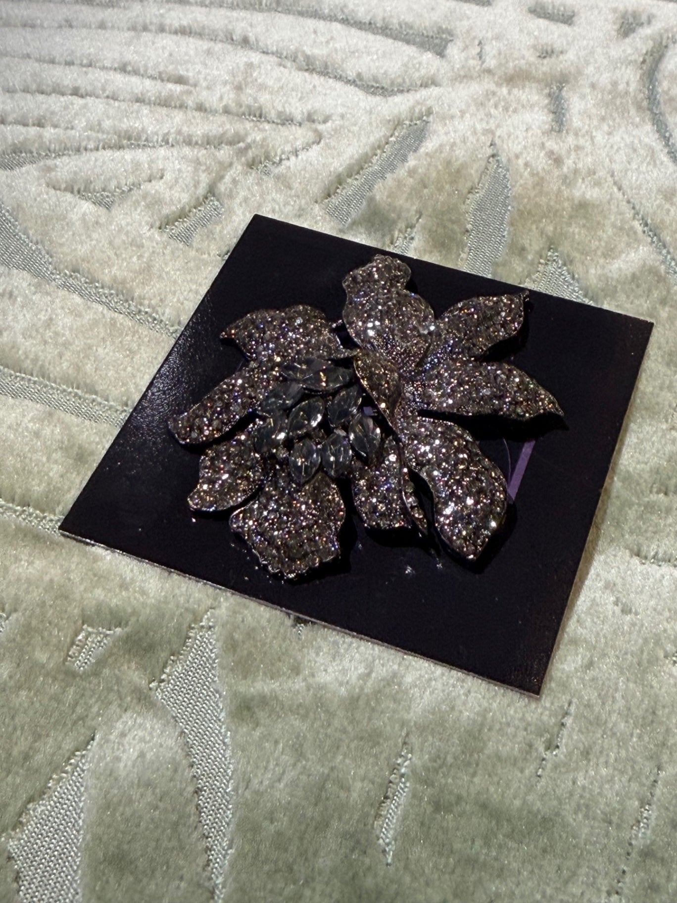 Black Orchid Crystal brooch 