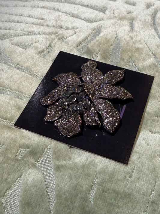 Black Orchid Crystal brooch 