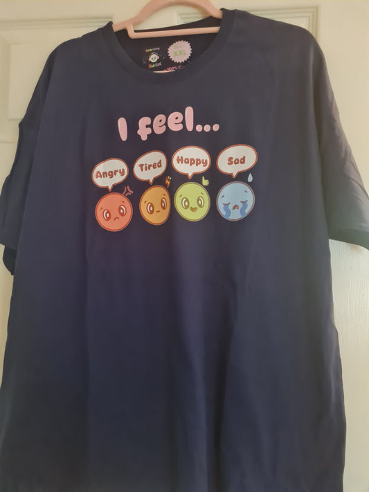 XXL emotions tshirt navy blue
