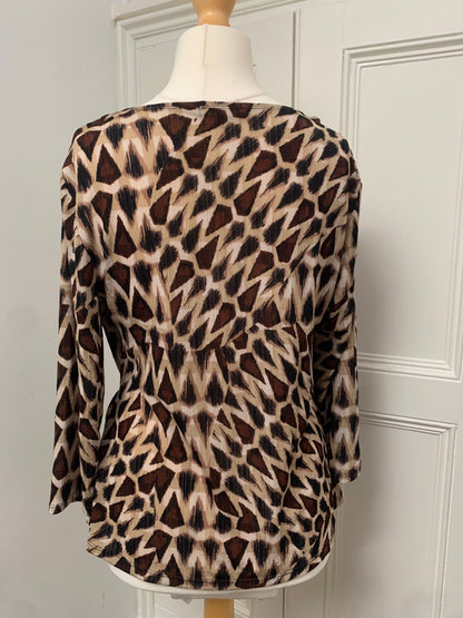notations animal print wrap top