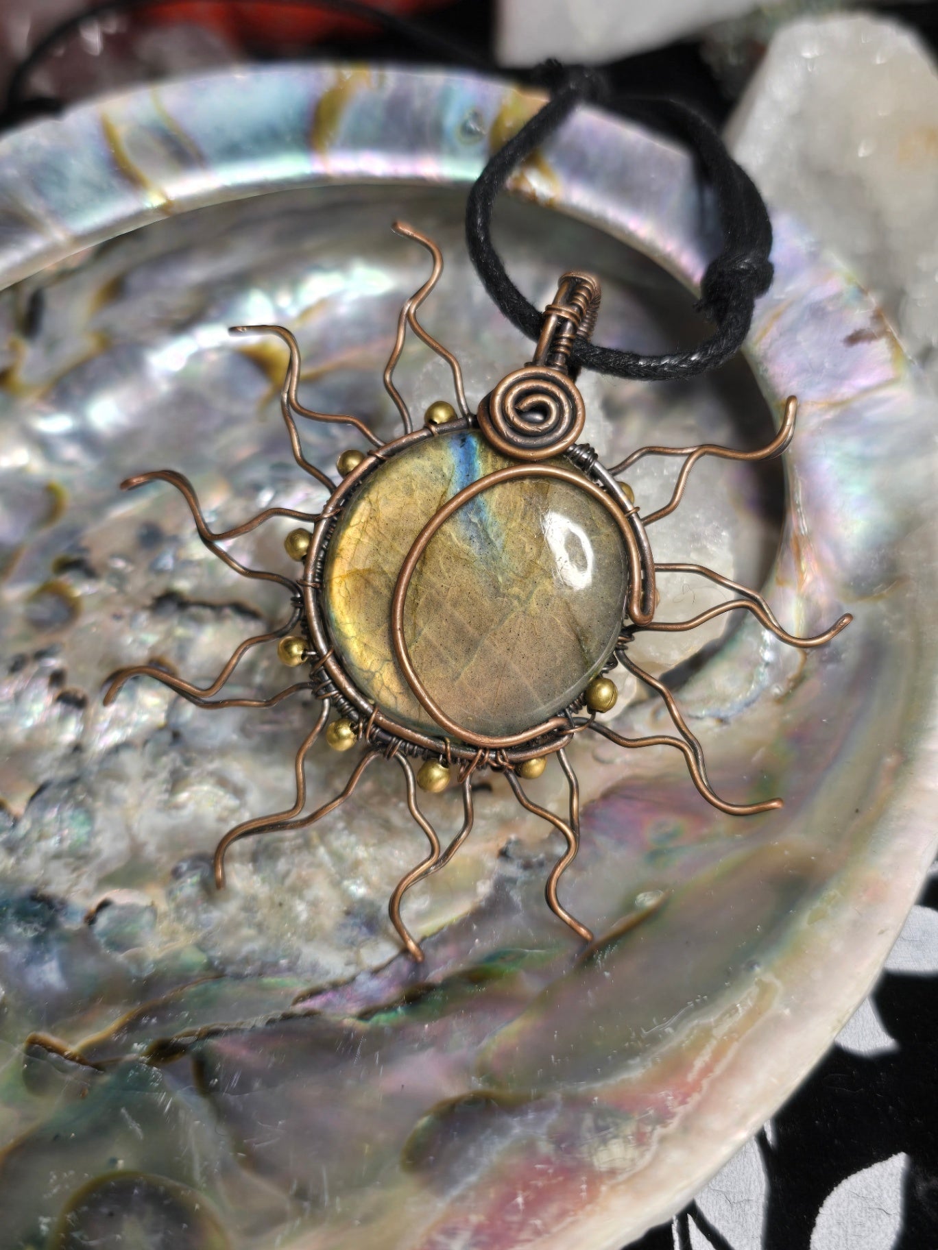 Labradorite sun necklace