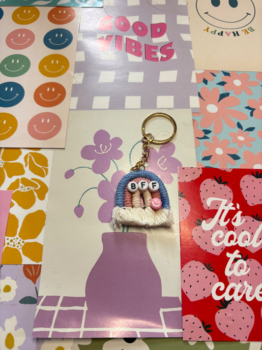 Blue/Pink BFF Rainbow Keyrinc