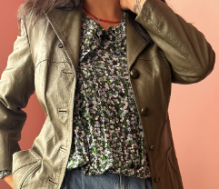 Vintage Green Leather Jacket