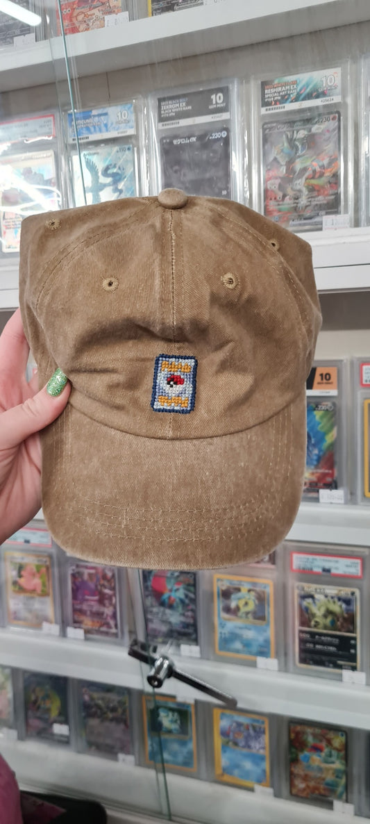 Pokemon TCG Card Cross Stitch Tan Cap