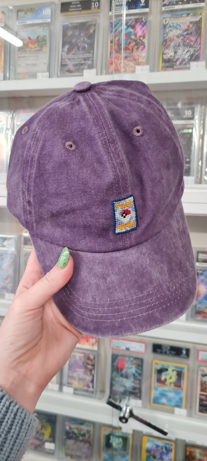 Pokemon TCG Card Cross Stitch Purple Cap