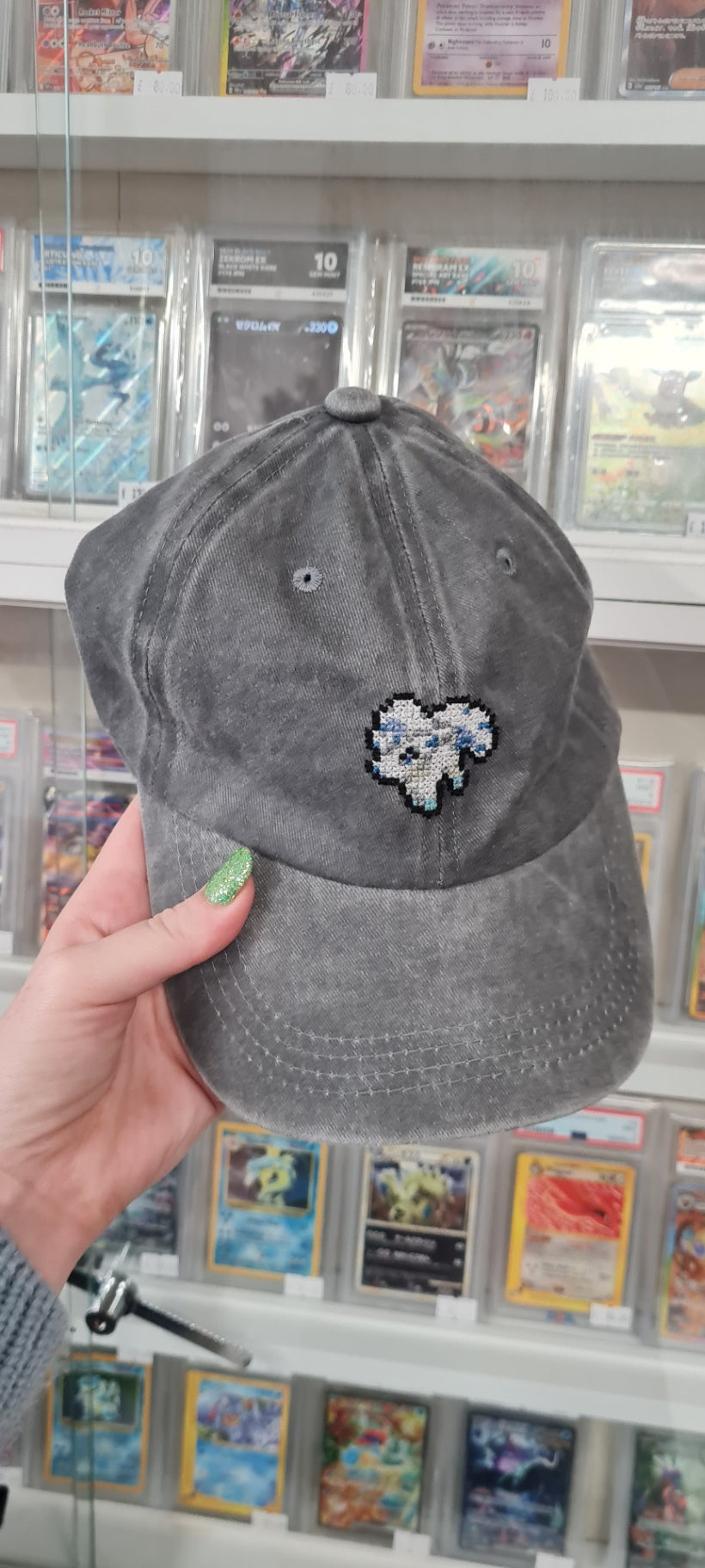 Alolan Vulpix Pokemon Sprite Grey Cap