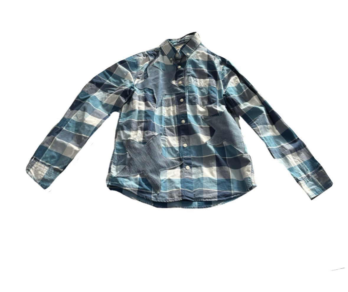 Upcycled blue shirt small