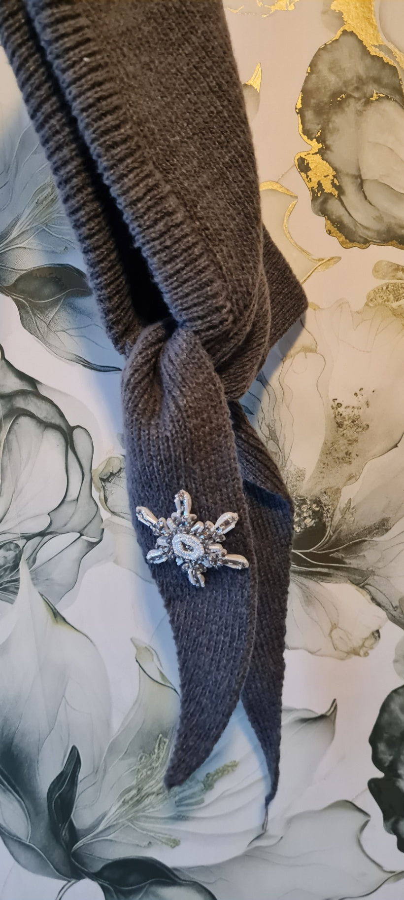 Hooded Scarf Embellished Beaded Snowflake design