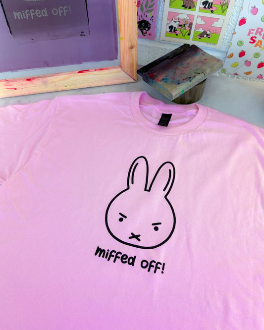 Miffed Off Rabbit T-Shirt - LARGE