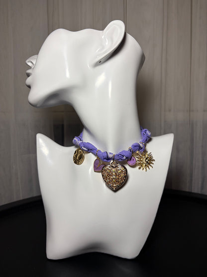 Purple bandana necklace 