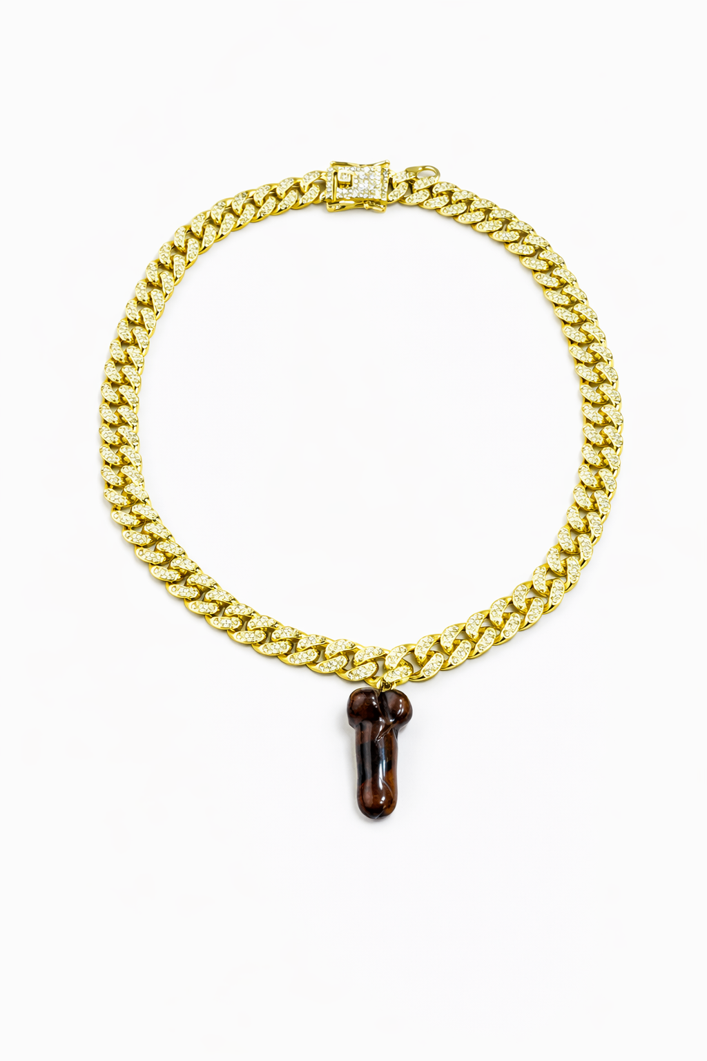 Dragons Blood Penis Crystal Gold Necklace